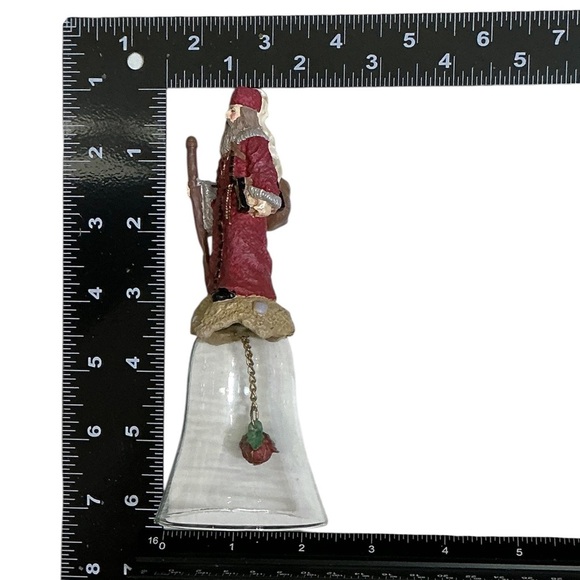 Tzarist Santa Bell Vintage Glass Christmas Hand Painted Holiday Collectible 1992 - Picture 6 of 16